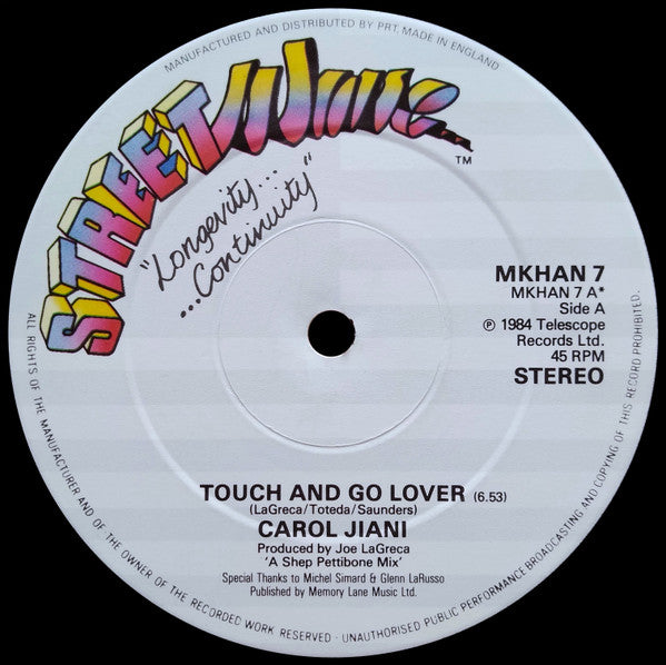 Carol Jiani - Touch And Go Lover