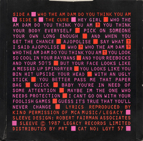 Boys Don't Cry - Who The Am Dam Do You Think You Am?