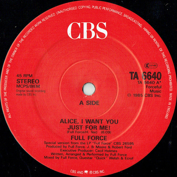 Full Force - Alice, I Want You Just For Me!