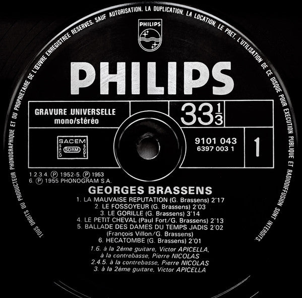 Georges Brassens - 1 - La Mauvaise Réputation