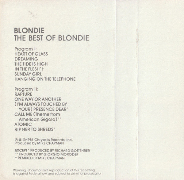 Blondie - The Best Of Blondie