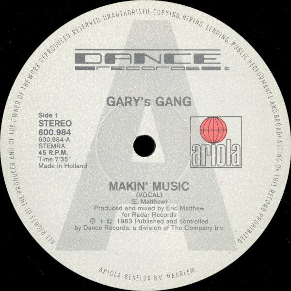 Gary's Gang - Makin' Music