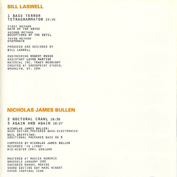 Bill Laswell / Nicholas Bullen - Bass Terror