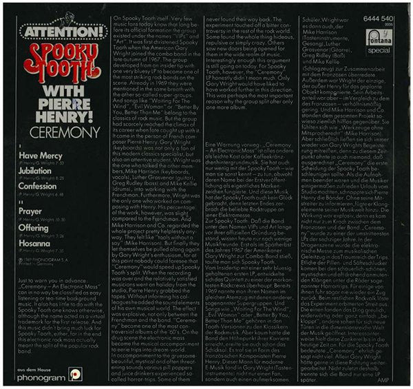Spooky Tooth With Pierre Henry - Ceremony