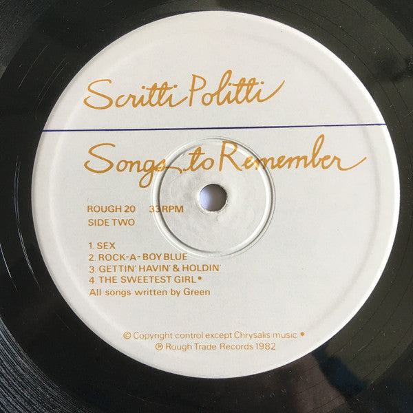 Scritti Politti - Songs To Remember
