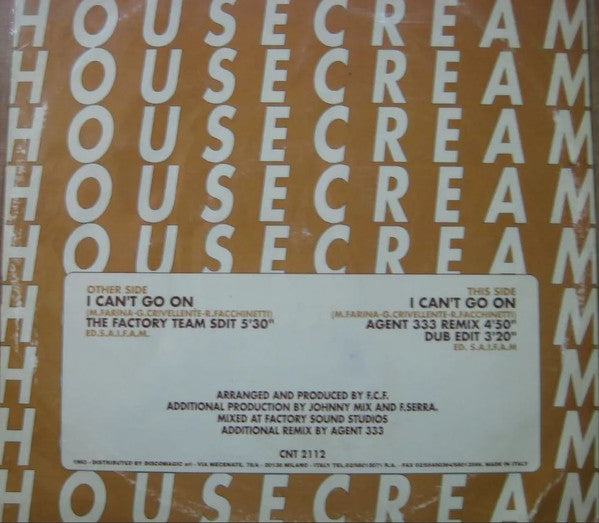 Housecream - I Can't Go On