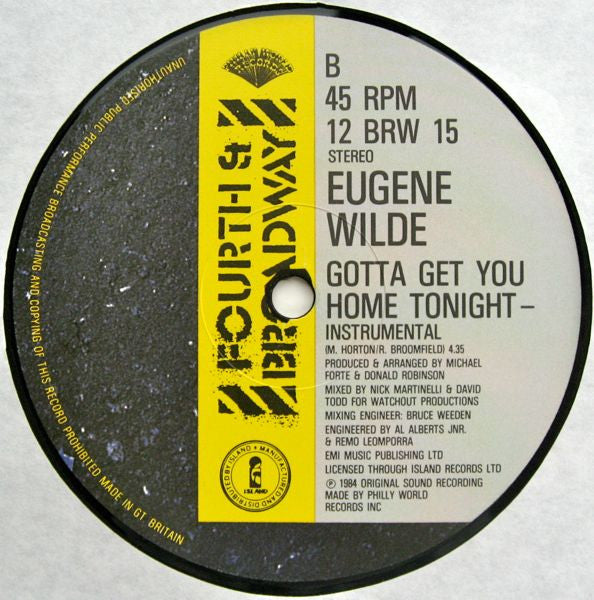 Eugene Wilde - Gotta Get You Home Tonight