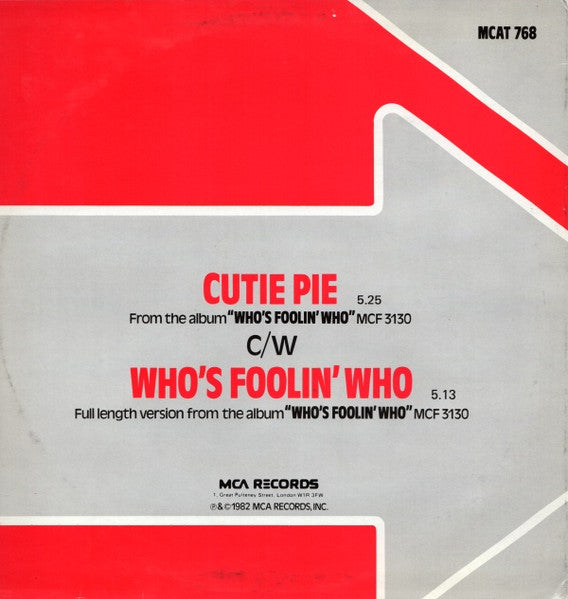 One Way Featuring Al Hudson - Cutie Pie / Who's Foolin' Who