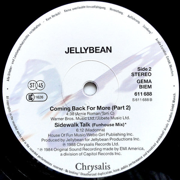 John "Jellybean" Benitez Featuring Richard Darbyshire - Coming Back For More