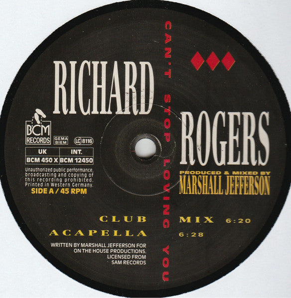 Richard Rogers - Can't Stop Loving You