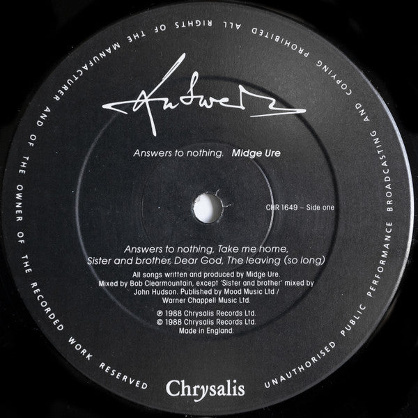 Midge Ure - Answers To Nothing