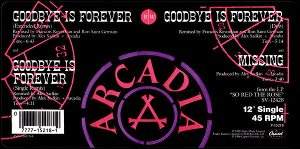 Arcadia (3) - Goodbye Is Forever
