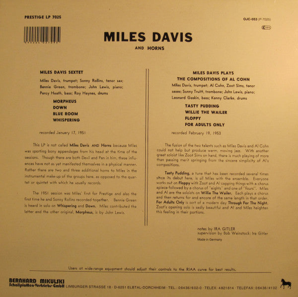 Miles Davis - Miles Davis And Horns