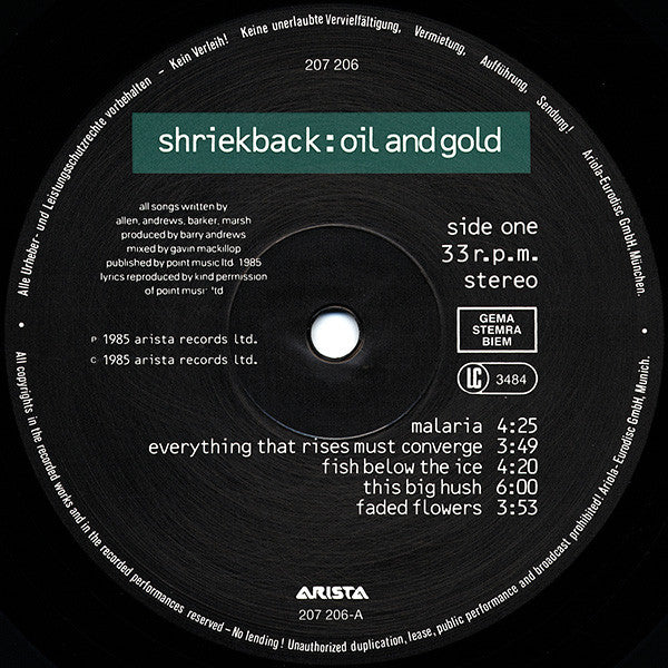 Shriekback - Oil And Gold