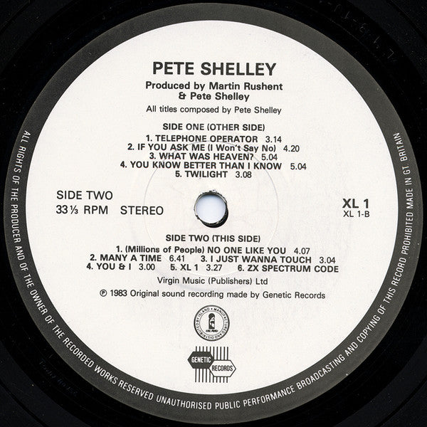 Pete Shelley - XL·1