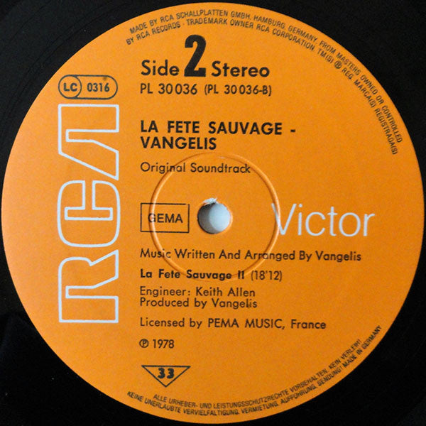 Vangelis - La Fête Sauvage