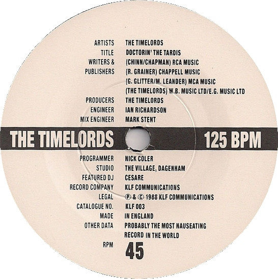 The Timelords - Doctorin' The Tardis