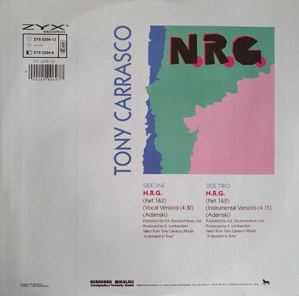 Tony Carrasco - N.R.G. (Vocal Version) (Part 1 & 2)