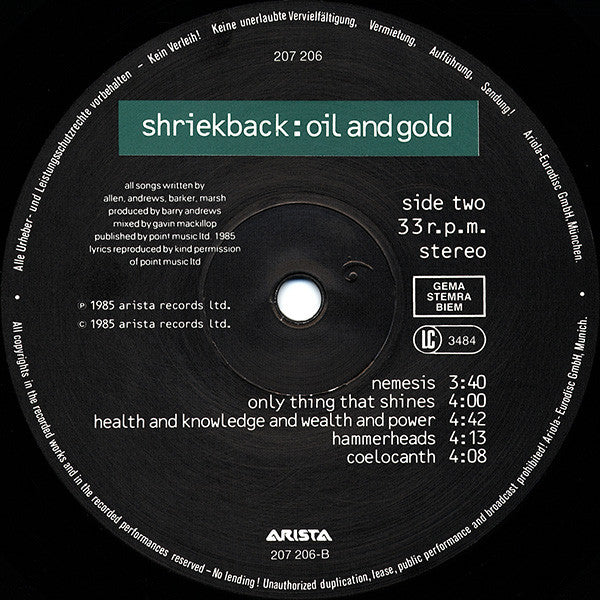 Shriekback - Oil And Gold