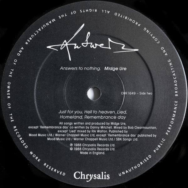Midge Ure - Answers To Nothing