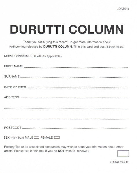 The Durutti Column - The Return Of The Durutti Column