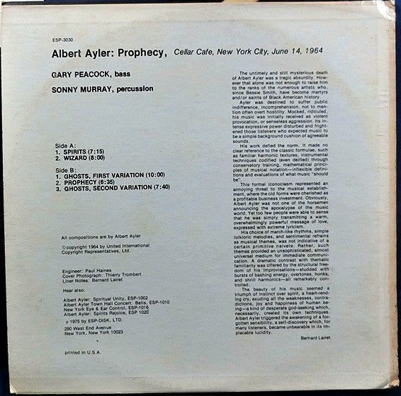 Albert Ayler - Prophecy