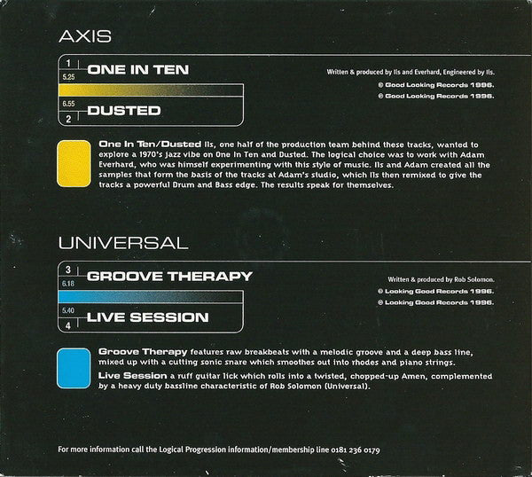 Axis (5) / Universal - One In Ten / Dusted / Groove Therapy / Live Session