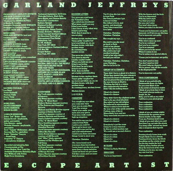 Garland Jeffreys - Escape Artist