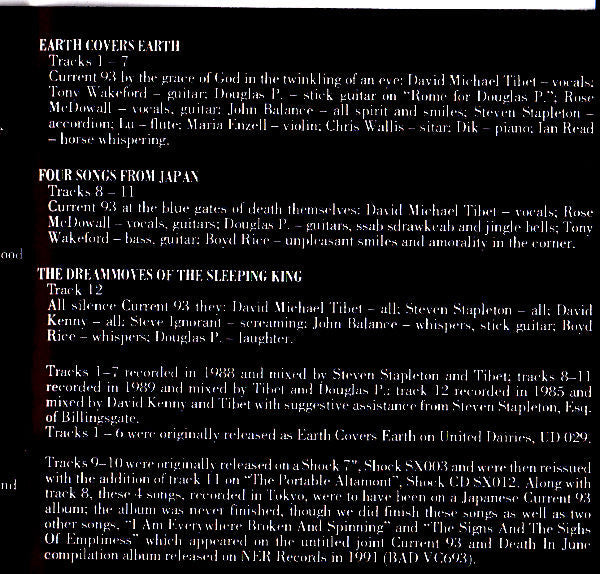 Current 93 - Earth Covers Earth