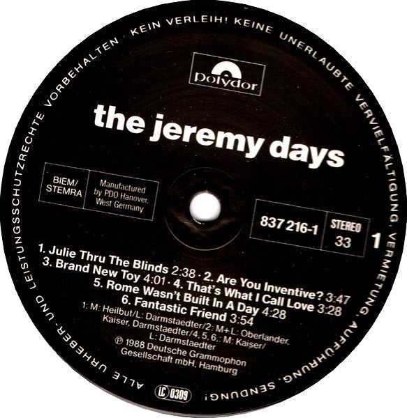 The Jeremy Days - The Jeremy Days