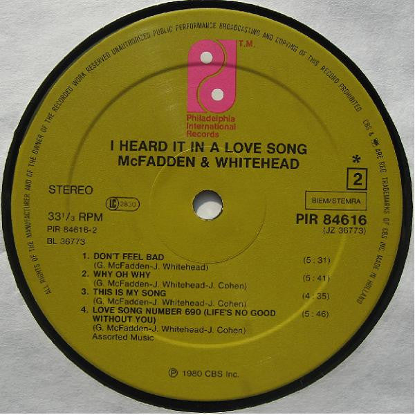 McFadden & Whitehead - I Heard It In A Love Song