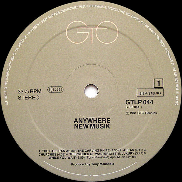 New Musik - Anywhere