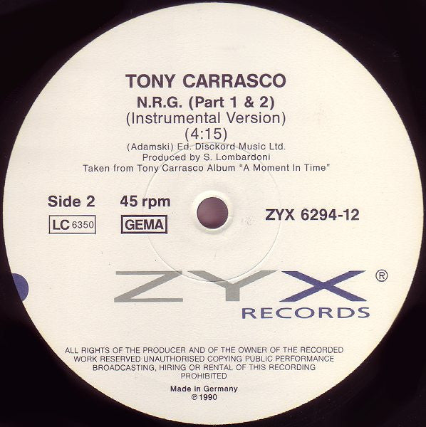 Tony Carrasco - N.R.G. (Vocal Version) (Part 1 & 2)