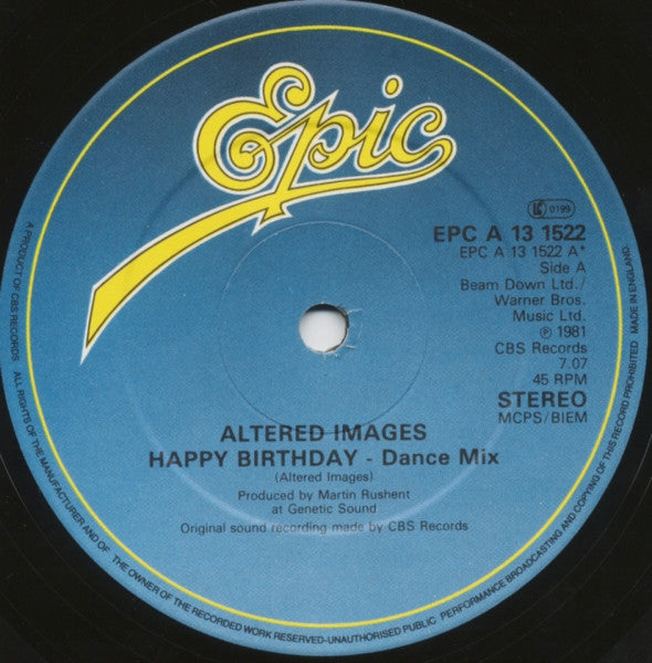 Altered Images - Happy Birthday (Dance Mix)