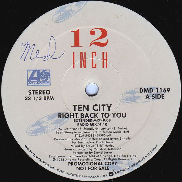 Ten City - Right Back To You