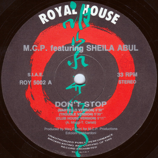 M.C.P. (2) featuring Sheila Abul - Don't Stop