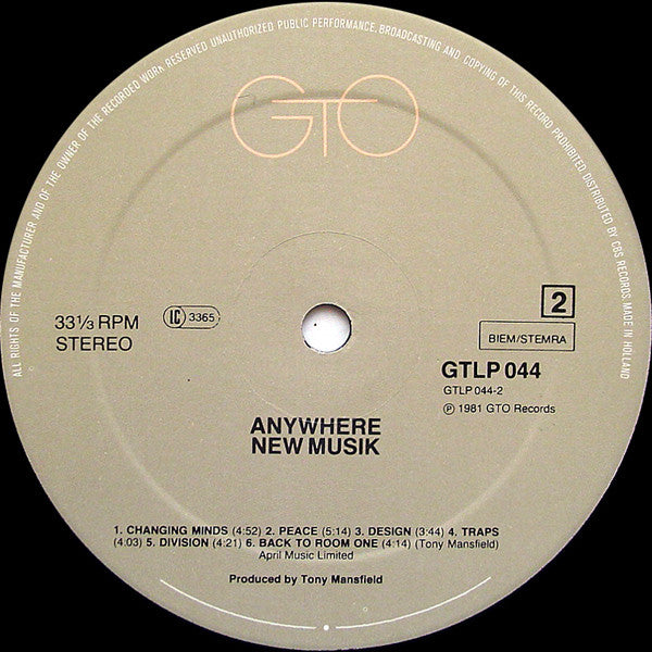 New Musik - Anywhere