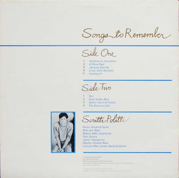 Scritti Politti - Songs To Remember