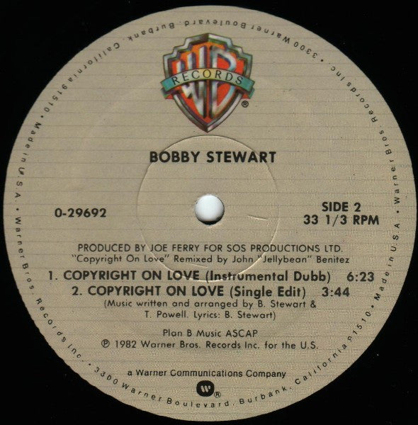 Bobby Stewart - Copyright On Love