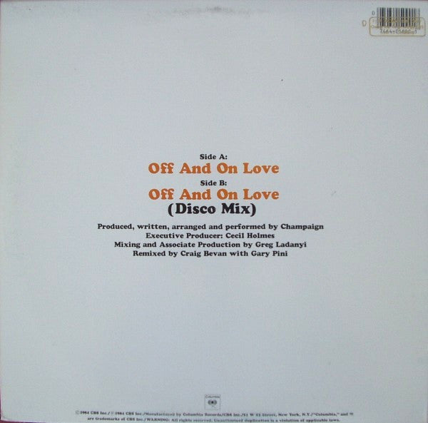 Champaign - Off And On Love (12" Dance Version)