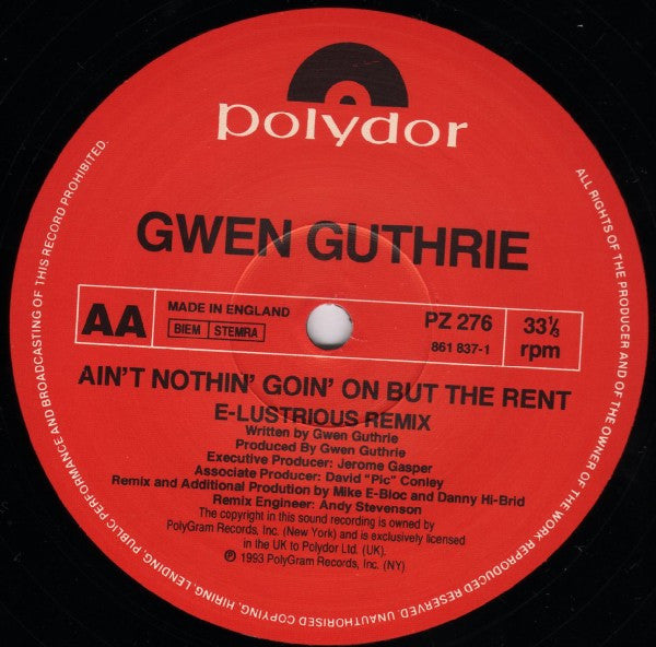 Gwen Guthrie - Ain't Nothin' Goin' On But The Rent (1993 Remix)
