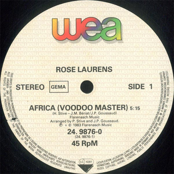 Rose Laurens - Africa (Voodoo Master)