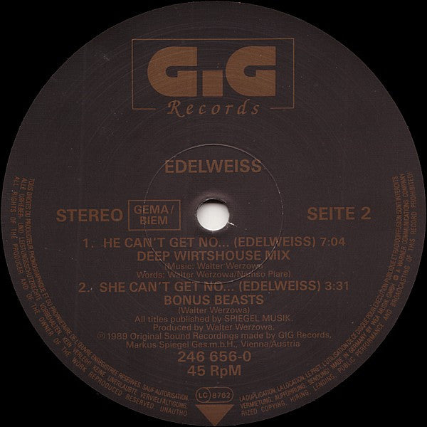 Edelweiss - I Can't Get No... (Edelweiss) (The Flower Of Love Mix)