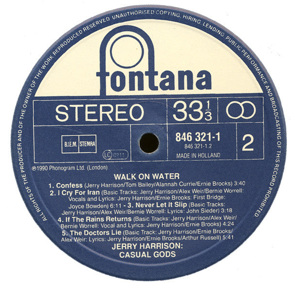 Jerry Harrison: Casual Gods - Walk On Water