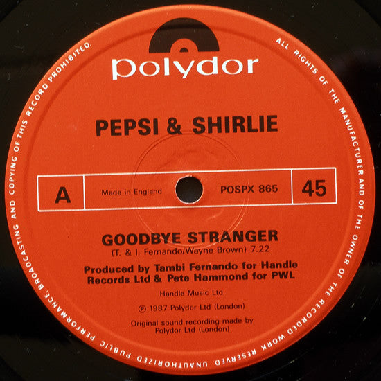 Pepsi & Shirlie - Goodbye Stranger