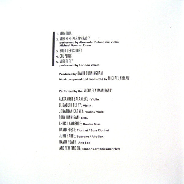 Michael Nyman - The Michael Nyman Band - The Cook, The Thief, His Wife And Her Lover (Soundtrack To The Film By Peter Greenaway)