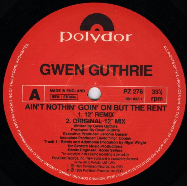 Gwen Guthrie - Ain't Nothin' Goin' On But The Rent (1993 Remix)