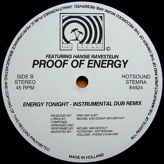 Proof Of Energy Featuring Hansie Ravesteijn - Energy Tonight