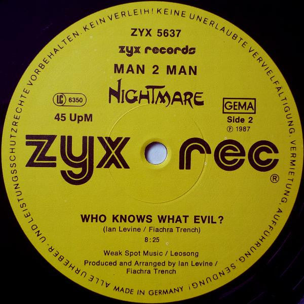 Man 2 Man - Energy Is Eurobeat / Who Knows What Evil?