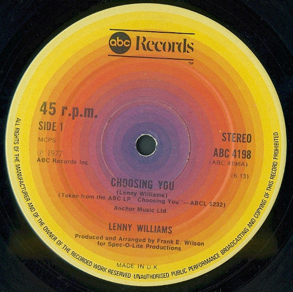 Lenny Williams - Choosing You / Trust In Me
